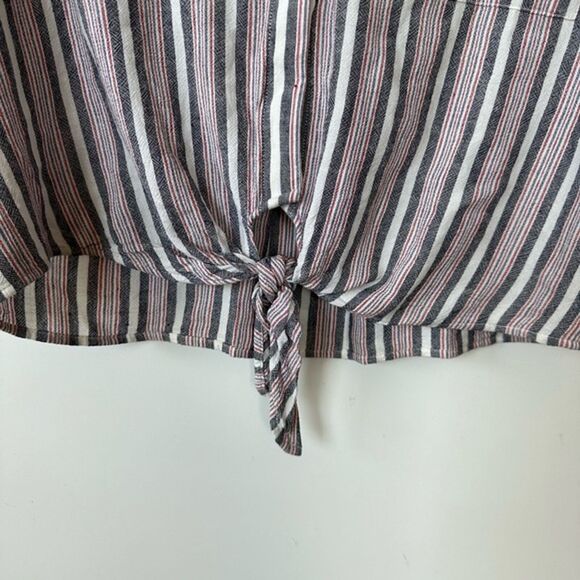 Anthropologie Cloth & Stone Linen Stripe Shirt size Small - Picture 8 of 10
